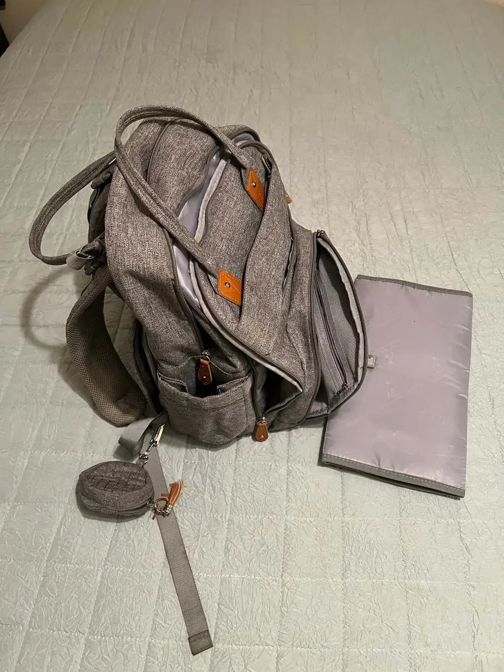 BabbleRoo Diaper Bag Backpack with Changing Pad & Stroller Straps